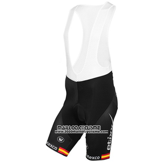 2017 Maillot Ciclismo Etixx Quick Step Champion Espagne Jaune et Noir Manches Courtes et Cuissard